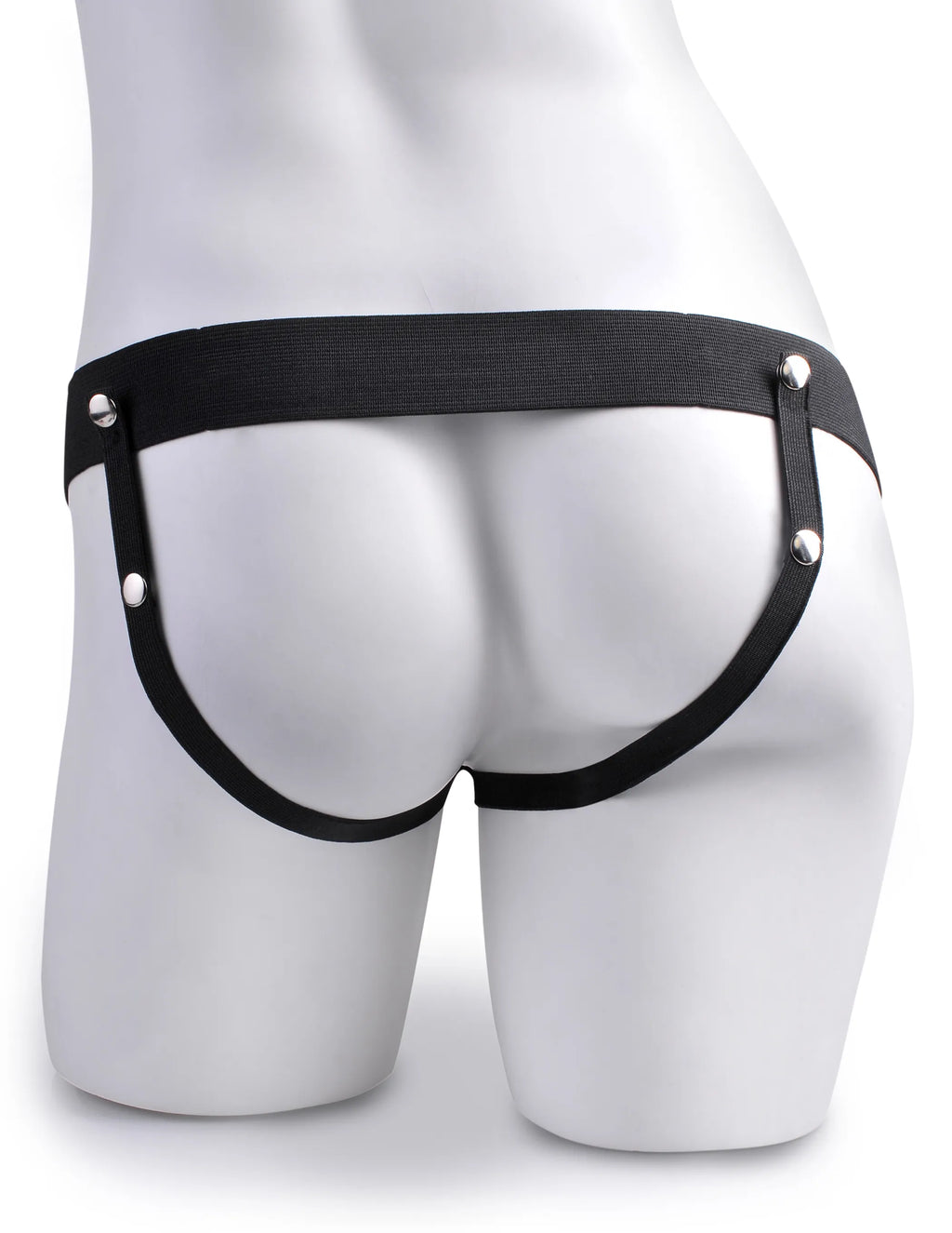 FETISH FANTASY 7.5 IN HOLLOW SQUIRTING STRAP-ON W/ BALLS TAN