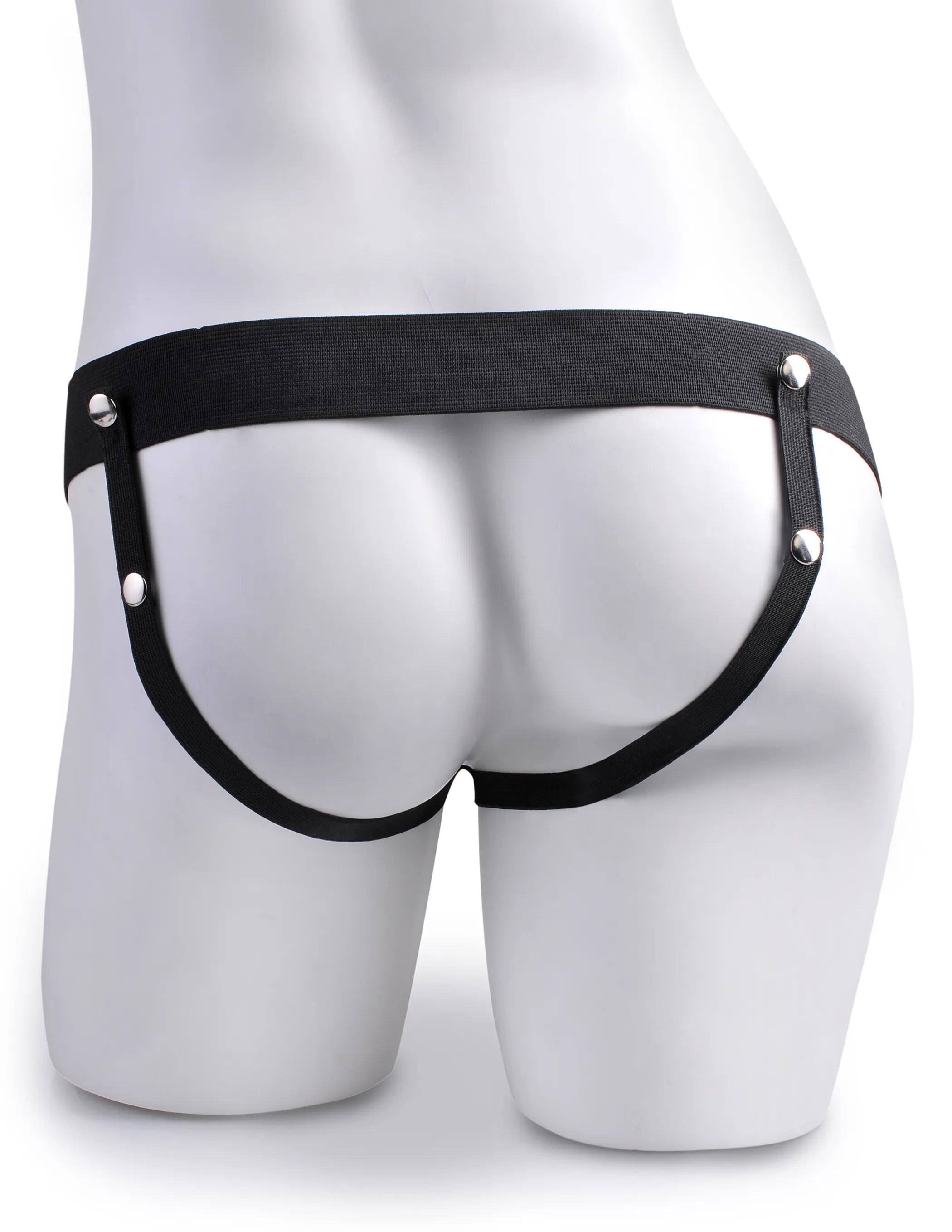 FETISH FANTASY 7.5 IN HOLLOW SQUIRTING STRAP-ON W/ BALLS TAN