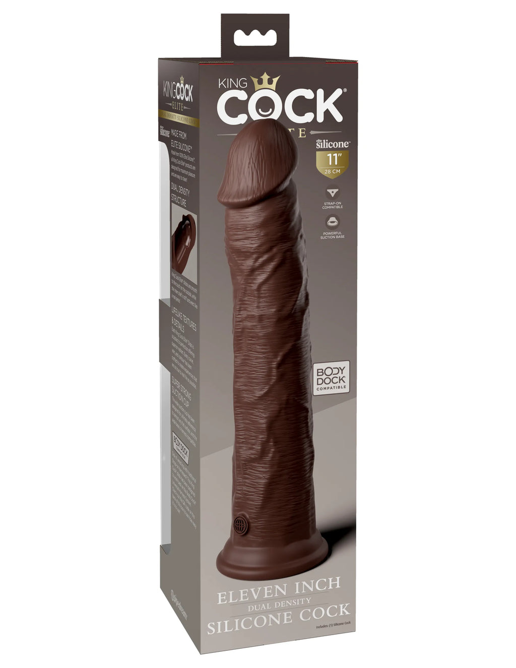 KING COCK ELITE 11 IN DUAL DENSITY BROWN