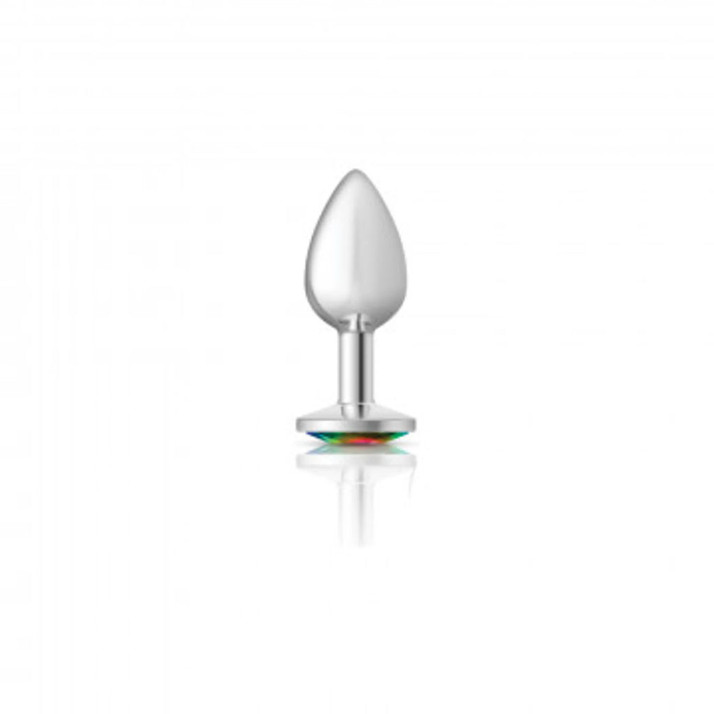 CHEEKY CHARMS ROUND RAINBOW SMALL SILVER PLUG